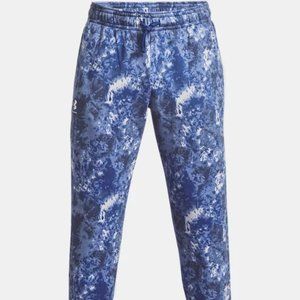 Under Armour Men's Rival Fleece Cloud Dye Jogger Pants Tech Blue/White Size M